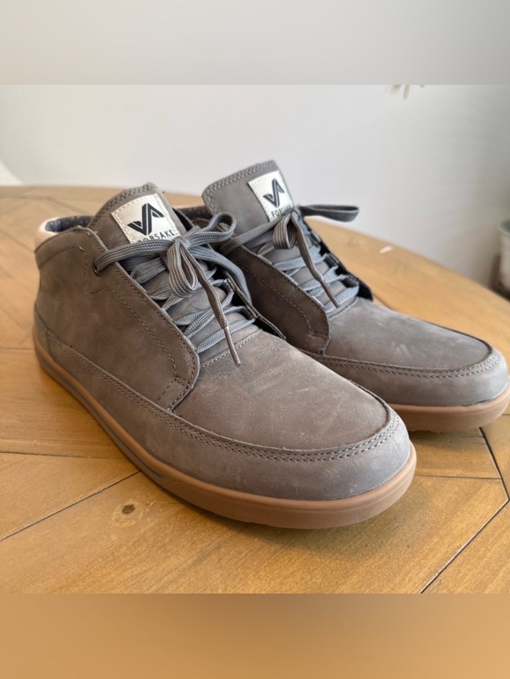 Forsake Phil Chukka Boots Men's 10 Gray Suede/ Leather Lace Up Ankle Casual